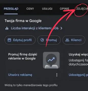 Zdjęcie ekranu z wizytówką firmy w Google