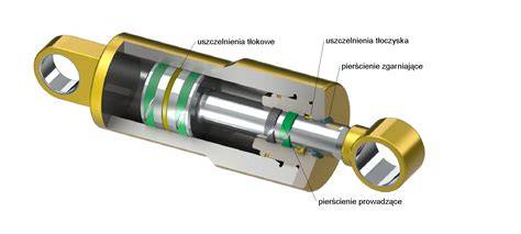 schemat uszczelnienia tłoka siłownika hydraulicznego