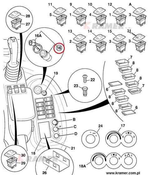 schemat podłączenia stacyjki JCB 2CX, 3CX, 4CX