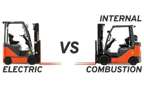 Infographic comparing electric and internal combustion forklifts