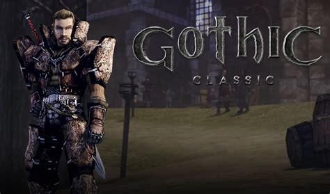 Grafika symbolizująca świat gry Gothic 3 z nałożonymi elementami interfejsu konsoli developerskiej.