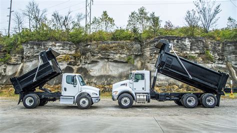 Infographic or scheme showing types of materials transported by dump trucks.