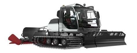 Technical diagram illustrating the improved AlpinFlex snow groomer with its black finishers.