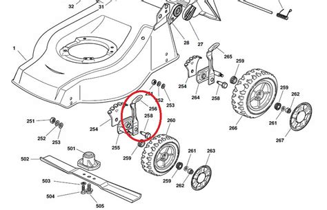 Schemat regulacji wysokości cięcia w kosiarce Makita PLM5102