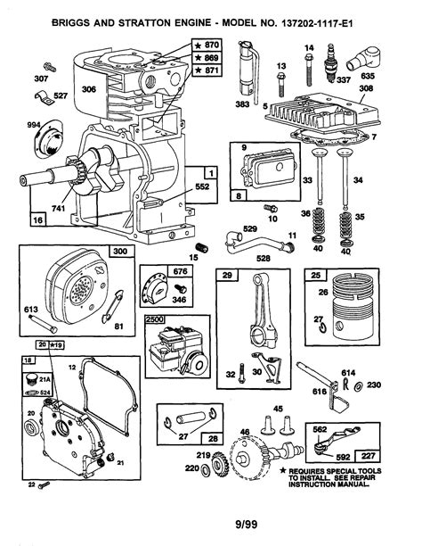 Diagram of a Briggs & Stratton OHV engine