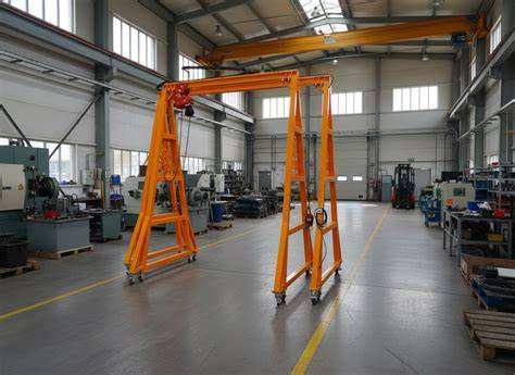 Zestawienie różnych typów żurawi portowych: suwnica bramowa, mobilny, hydrauliczny