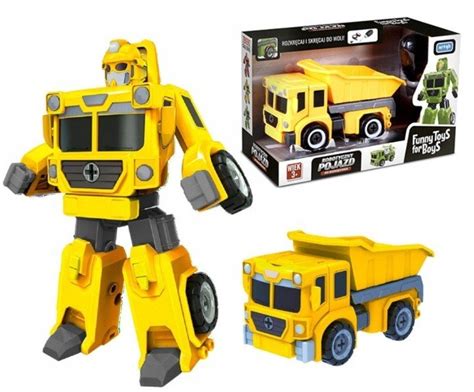 Zabawka auto robot wywrotka w formie pojazdu i robota