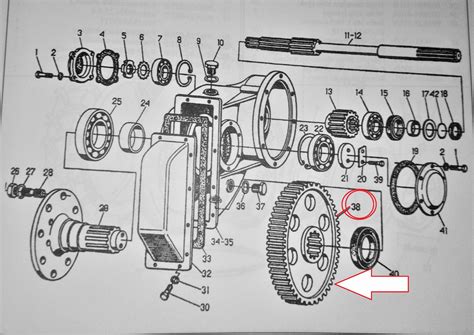 schemat montażu półosi i uszczelnień w zwolnicy Ursus C-330