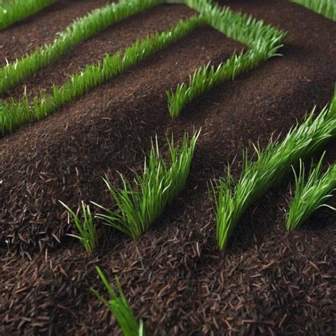 Ilustracja procesu mulczowania trawy - rozdrobnione źdźbła trawy na trawniku