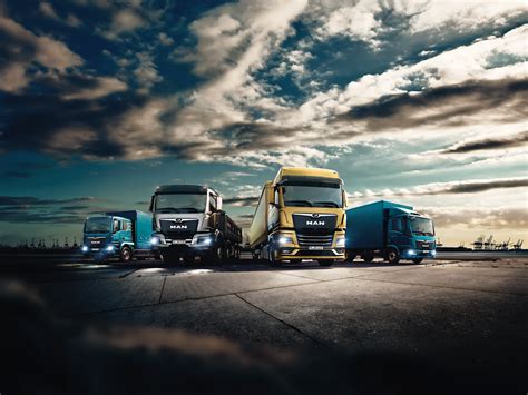 Thematic photo of MAN trucks in a transport fleet