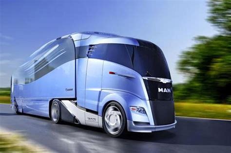 Render of the aerodynamic MAN Concept S truck and Krone AeroLiner trailer