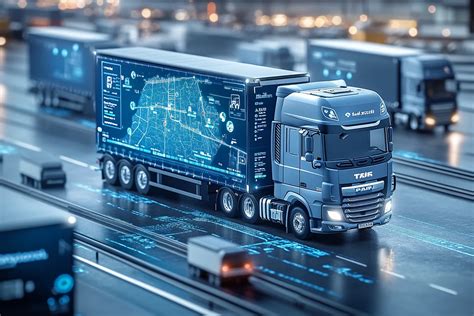 zdjęcie floty pojazdów ciężarowych firmy transportowej