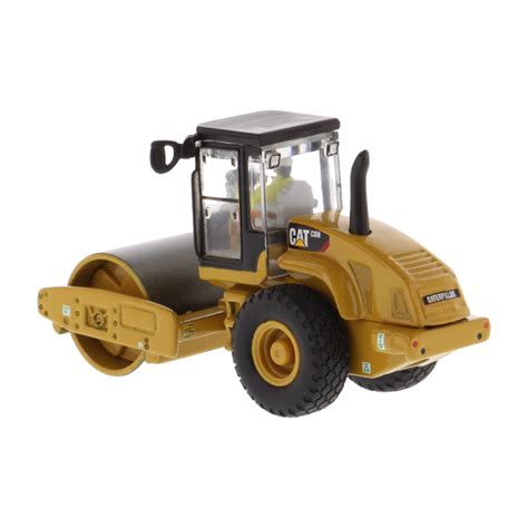 Model walca wibracyjnego Caterpillar Bruder w skali 1:16, prezentujący jego realistyczny wygląd i detale konstrukcyjne.