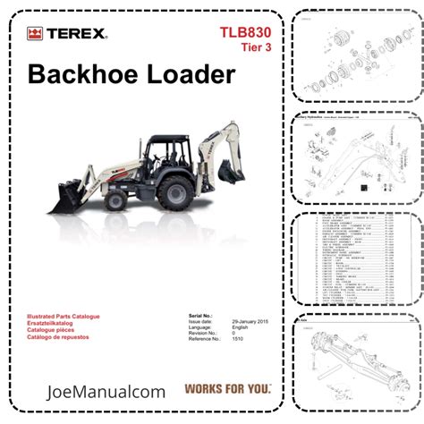 Zestawienie koparko-ładowarek Terex, schemat budowy