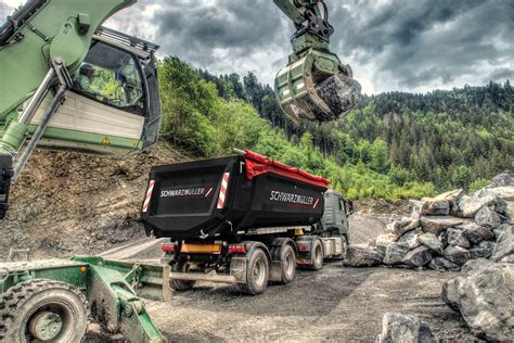 Thematic photo of a Wielton tipper semitrailer at a construction site