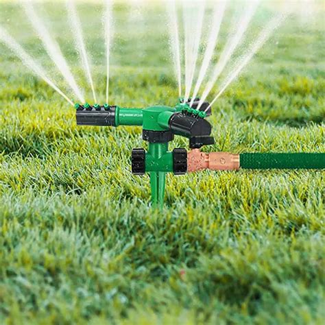 Photo of an automatic irrigation system for a lawn