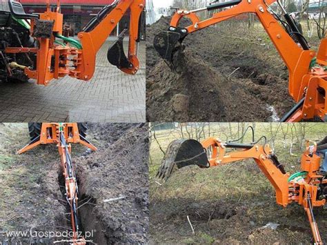 Schemat konstrukcyjny koparki łańcuchowej napędzanej WOM ciągnika