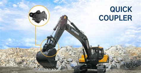 Infographic showing different types of quick couplers for excavators