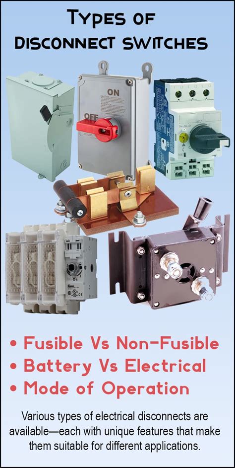 Infographic showing different types of battery disconnect switches (heble)