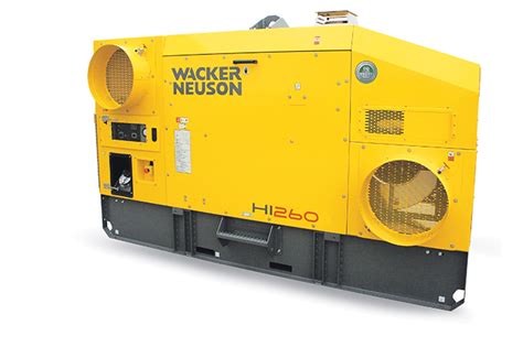 Thematyczne zdjęcie podgrzewacza powietrza Wacker Neuson HI260 w akcji na placu budowy.