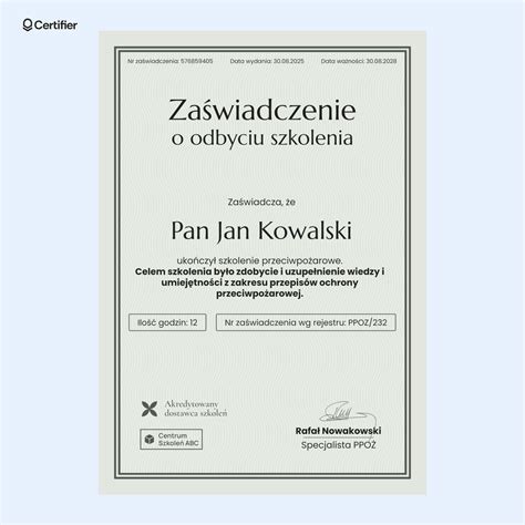 Schemat przedstawiający proces uzyskiwania i odnawiania zaświadczenia o ukończeniu szkolenia chemizacyjnego