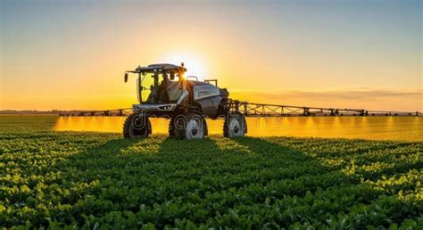 Thematic photo of a modern sprayer working in a field