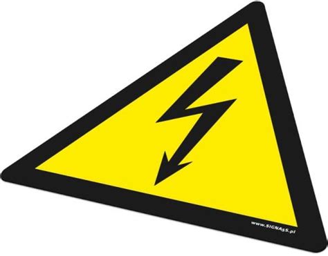 Znak ostrzegawczy o zagrożeniu prądem elektrycznym i nożami kosiarki
