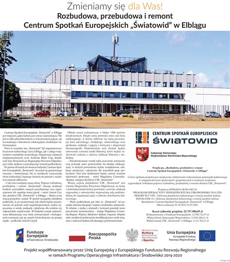 Zewnętrzny widok na Centrum Spotkań Europejskich Światowid w Elblągu