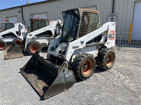 The Bobcat 863 skid steer loader working on a construction site