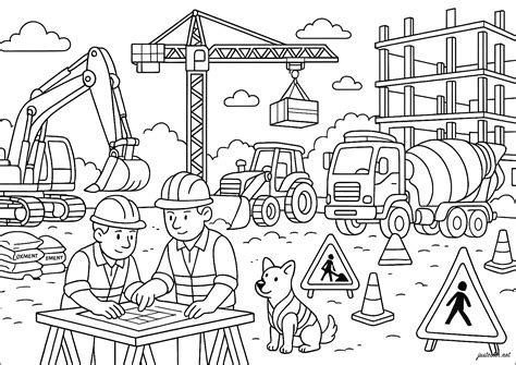 Thematic photo of a construction site with miniexcavators