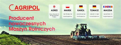 Infografika przedstawiająca asortyment maszyn rolniczych Woprol