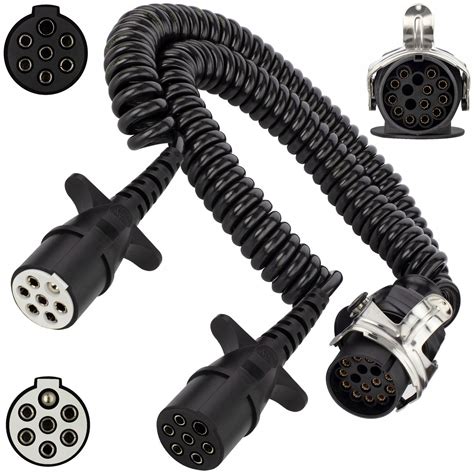 Spiralny adapter z wtyczką 15-pinową i dwiema 7-pinowymi