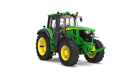 Engine of a John Deere 6M 220 tractor, highlighting the John Deere PowerTech engine.