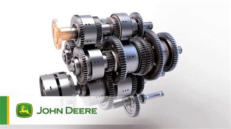 Cutaway view of the John Deere AutoPowr continuously variable transmission, showing its hydromechanical components.