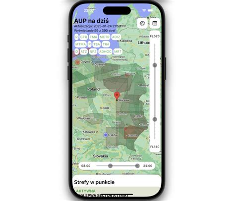 mapa stref koszenia w aplikacji mobilnej